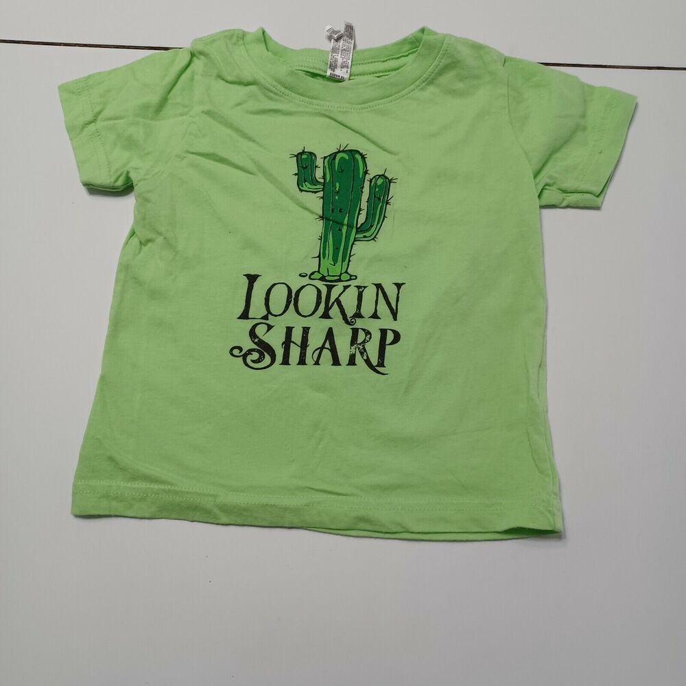 Rabbit Skins Unisex Kid 18 Months Graphic T-Shirt Lookin Sharp Green 100% Cotton